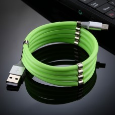 USB to USB-C / Type-C Luminous Magnetic Attraction Data Cable, Length: 1m (Green)