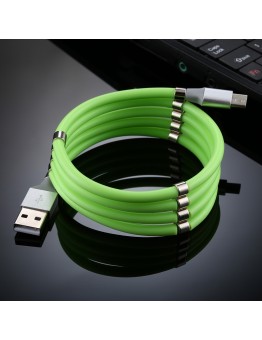 USB to USB-C / Type-C Luminous Magnetic Attraction Data Cable, Length: 1m (Green)