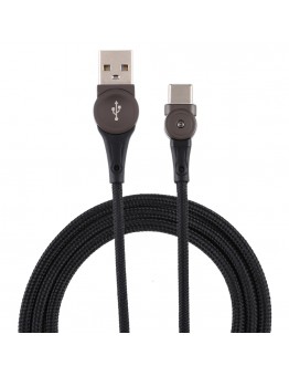 USB to USB-C / Type-C Rotatable Connector Braided Data Cable, Cable Length: 1m